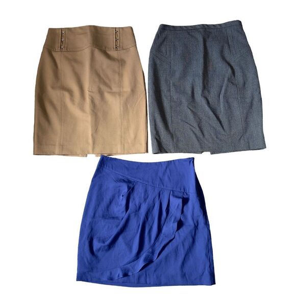 Lot of 3 Mini Skirts 2x Express & 1 Banana Republic All Size 2 - Picture 1 of 14